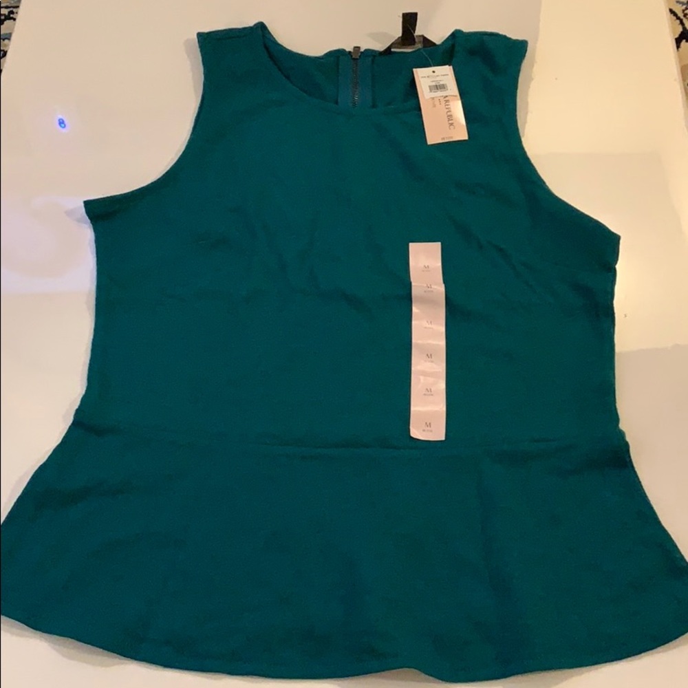 Ann Taylor Peplum Top Emerald
